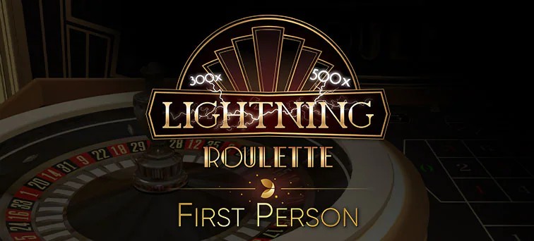 First Person Lightning Roulette slot visual from Evolution available on qbet-casino.com